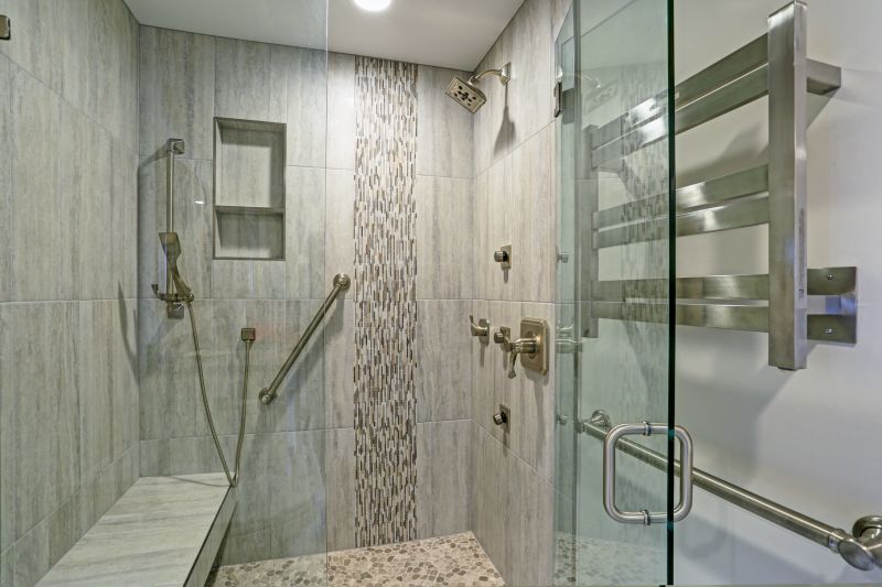 Corner Shower with Built-in Bench